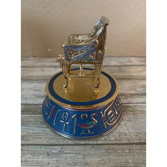 Franklin Mint “The Throne” Tutankhamun Egyptian Miniature w/ Glass Dome - Picture 8 of 14